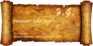 Hauser Gábor névjegykártya