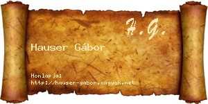 Hauser Gábor névjegykártya